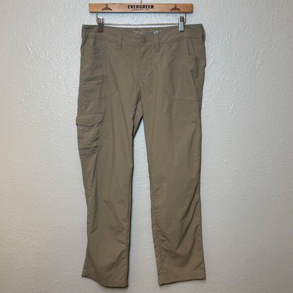 Mountain Hardwear Hiking Pants 100% Nylon Mid-Rise Cargo Pocket Khaki Women’s 10 - Picture 11 of 12